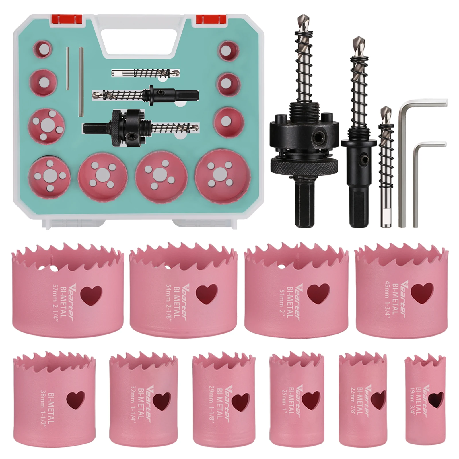 15PCS Bimetal Hole Saw Sets 19-57mm M42 Cobalt Hole Cutter with Arbors for Wood,Metal Sheet,PVC,Steel Plate,DIY Gifts for Women
15PCS Bimetal Hole Saw Sets 19-57mm M42 Cobalt Hole Cutter with Arbors for Wood,Metal Sheet,PVC,Steel Plate,DIY Gifts for Women