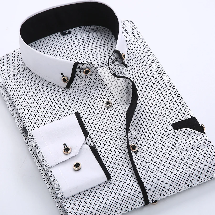 Fashion Big Size 5XL Men Dress Shirt Pop Arrival Long Sleeve Slim Fit Button Down Collar Printed Business Social Men's Shirts
Fashion Big Size 5XL Men Dress Shirt Pop Arrival Long Sleeve Slim Fit Button Down Collar Printed Business Social Men's Shirts
