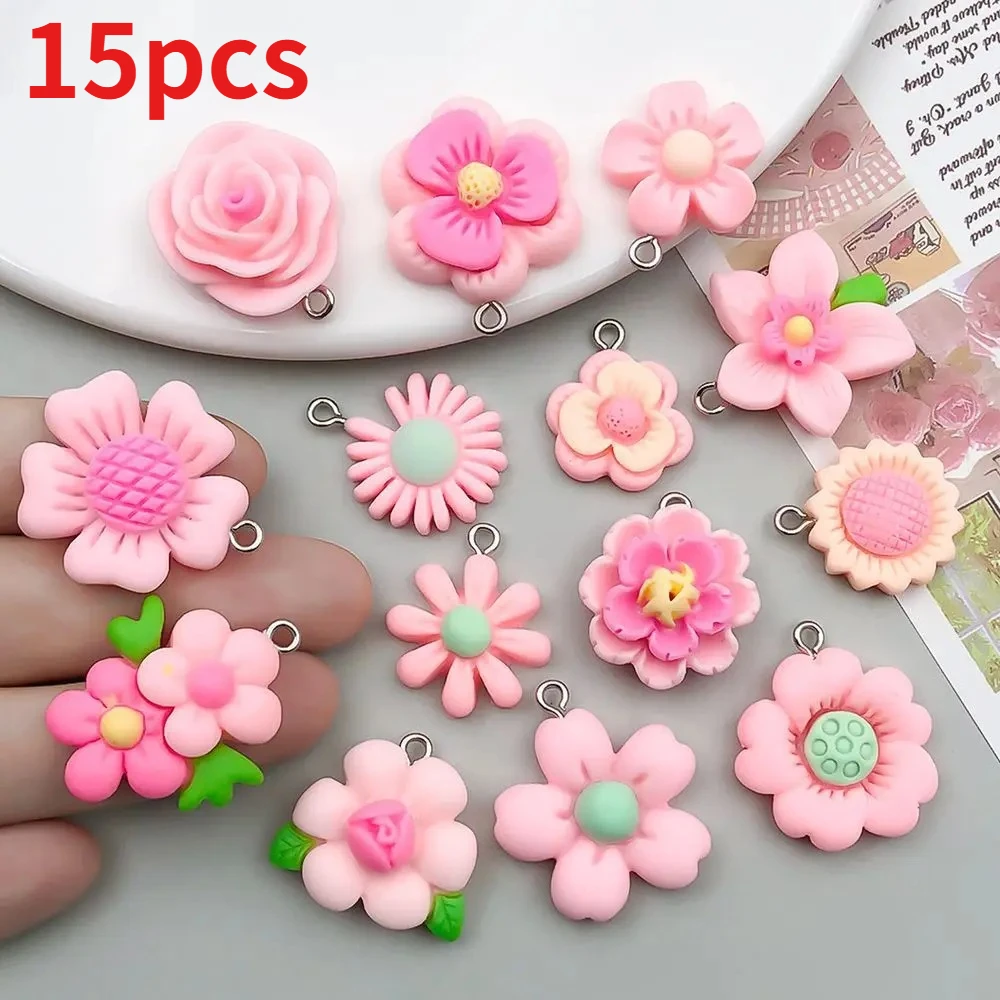 15Pcs Cute Pink Flowers Series Resin Charms Cherry Blossom Earring Keychain Pendants for Jewelry Making DIY Accessory
15Pcs Cute Pink Flowers Series Resin Charms Cherry Blossom Earring Keychain Pendants for Jewelry Making DIY Accessory