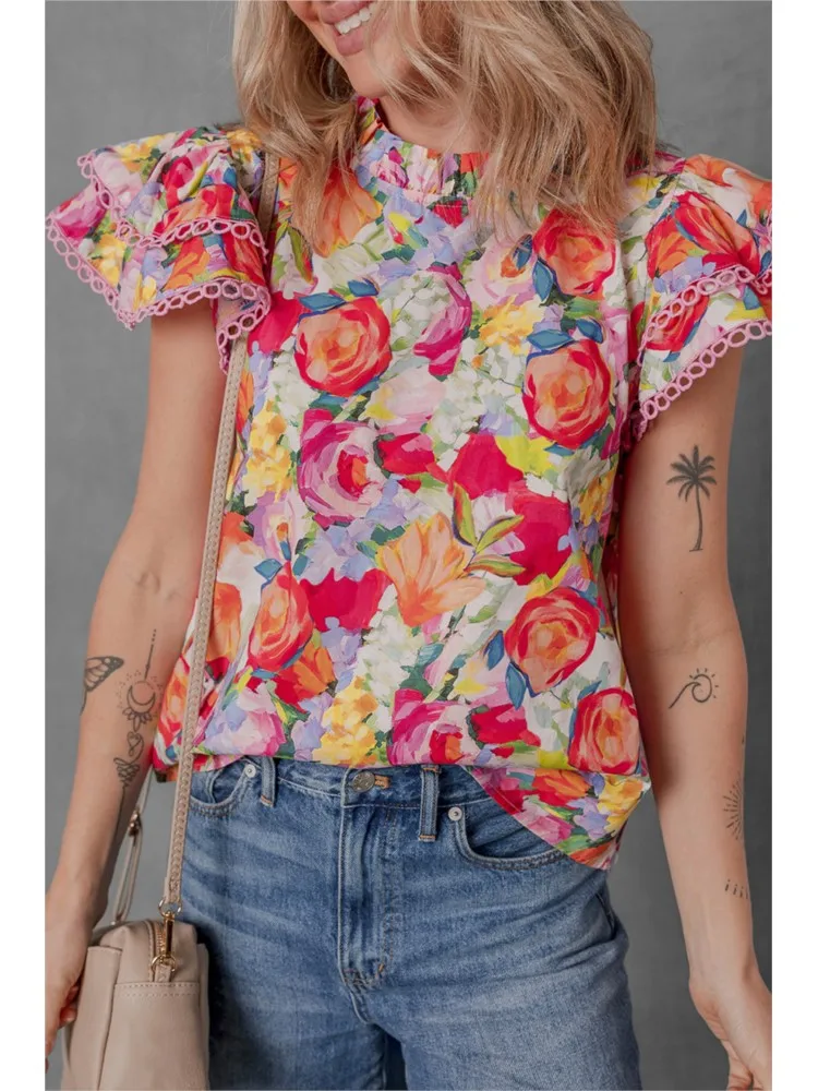 Flower Print Chic Summer T-shirts Short Sleeve Slim Fashion Top Blouse 2025 Patchwork Casual All-match 100% Cotton Tee Female
Flower Print Chic Summer T-shirts Short Sleeve Slim Fashion Top Blouse 2025 Patchwork Casual All-match 100% Cotton Tee Female
