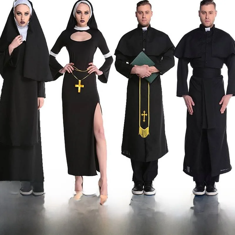 2023, костюм монахини и священника на Хэллоуин, костюм на Хэллоуин, традиционная религиозная привычка, женская мода, историческая ролевая игра
2023, костюм монахини и священника на Хэллоуин, костюм на Хэллоуин, традиционная религиозная привычка, женская мода, историческая ролевая игра