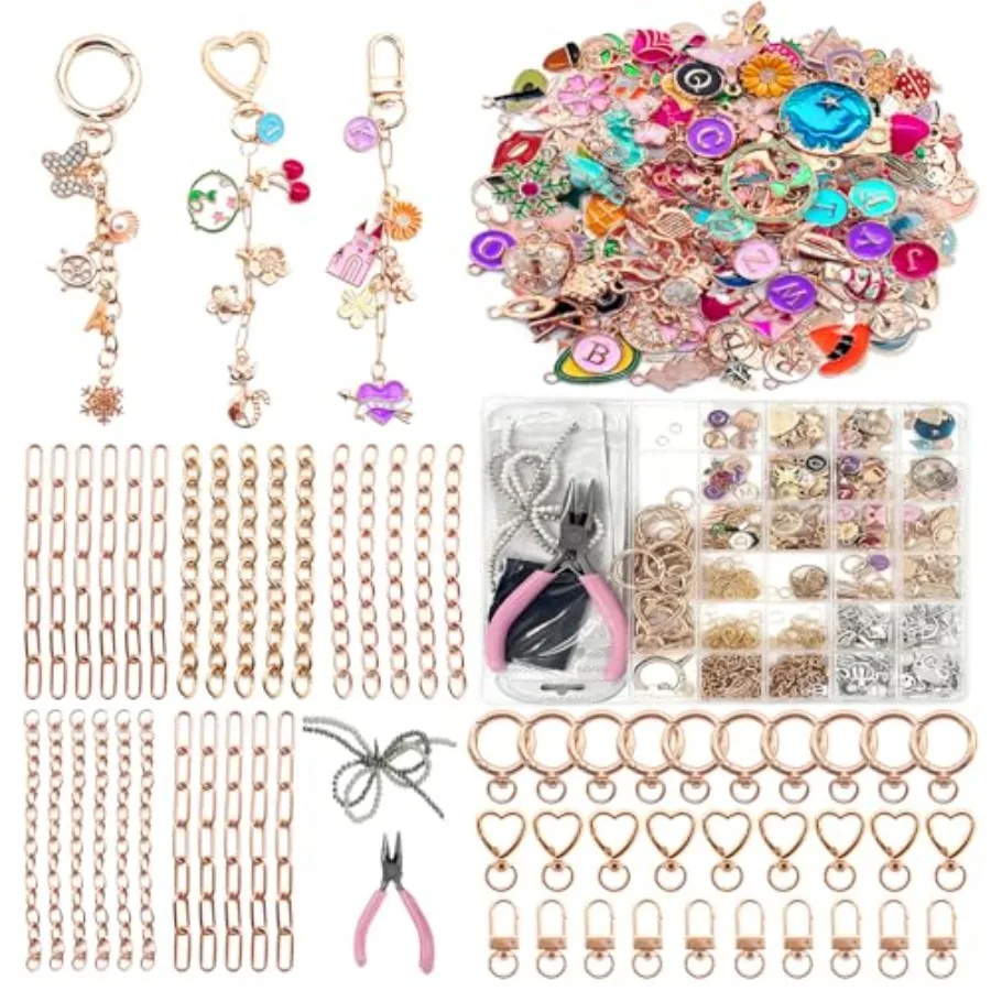 537PCS Lip Gloss Keychain Making Kit with Charms DIY Keychains Making Supplies Including 24 Keychain Clips 25 Extender Chains 1
537PCS Lip Gloss Keychain Making Kit with Charms DIY Keychains Making Supplies Including 24 Keychain Clips 25 Extender Chains 1