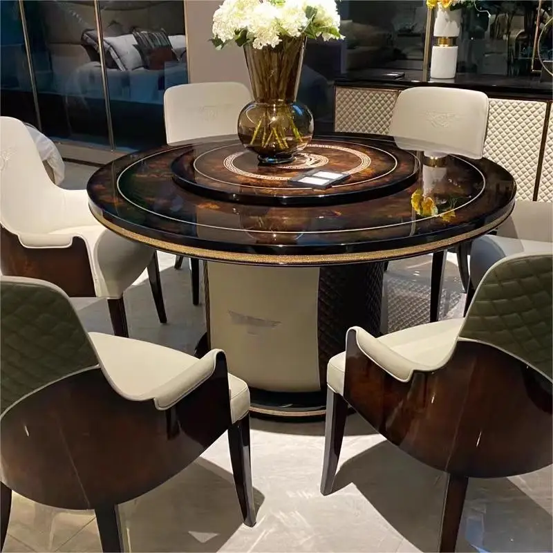 hit productCustomizable 6-Seater Round Dining Table Set Black Sandalwood Wood with Rotating Centre for Kitchen & Living Room
hit productCustomizable 6-Seater Round Dining Table Set Black Sandalwood Wood with Rotating Centre for Kitchen & Living Room