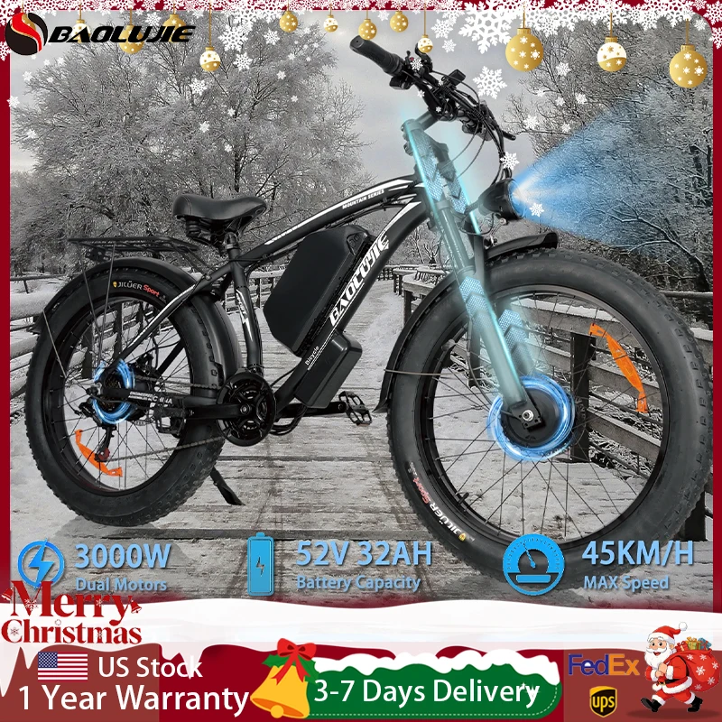 Электрический велосипед BAOLUJIE 2602 для взрослых, двумоторы 3000 Вт, съемный аккумулятор, 52 В, 32 Ач, горный электронный велосипед, электронный велосипед【 Гарантия 1 год】
Электрический велосипед BAOLUJIE 2602 для взрослых, двумоторы 3000 Вт, съемный аккумулятор, 52 В, 32 Ач, горный электронный велосипед, электронный велосипед【 Гарантия 1 год】