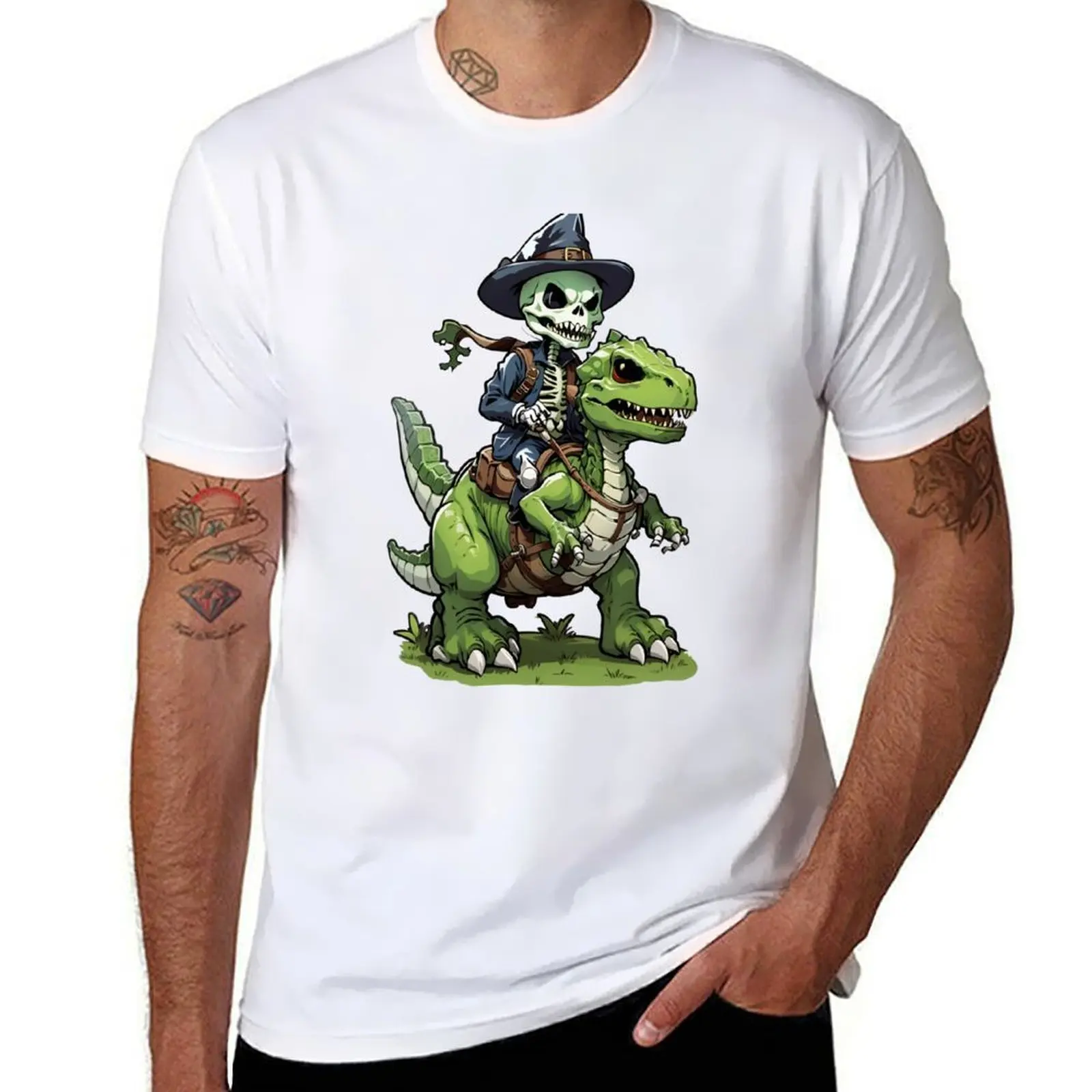 Skeleton Riding Green Dinosaur T-Shirt t shirt man casual t shirt man luxury T-Shirt
Skeleton Riding Green Dinosaur T-Shirt t shirt man casual t shirt man luxury T-Shirt