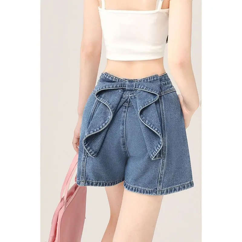 Bow Tie Straight Denim Shorts for Women's Thin Summer Outfits New Loose Wide-leg Pants
Bow Tie Straight Denim Shorts for Women's Thin Summer Outfits New Loose Wide-leg Pants