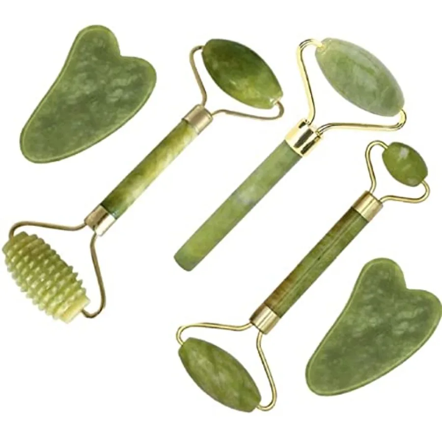 Jade Roller and Gua Sha Set 5 in 1 Facial Massager Tools - Jade Gua Sha Facial Massager Set with Roller for Face Sculpting and
Jade Roller and Gua Sha Set 5 in 1 Facial Massager Tools - Jade Gua Sha Facial Massager Set with Roller for Face Sculpting and