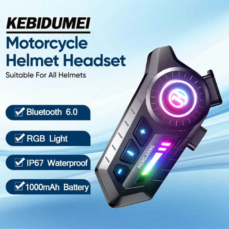 KEBIDUMEI Motorcycle Bluetooth 6.0 Helmet Headset 1000mAh Motorbike Headphone Hands-free with RGB Ambient light IP67 Waterproof
KEBIDUMEI Motorcycle Bluetooth 6.0 Helmet Headset 1000mAh Motorbike Headphone Hands-free with RGB Ambient light IP67 Waterproof