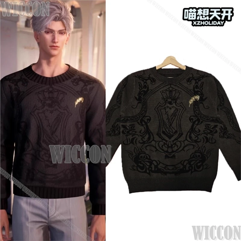 Sylus Love And Deepspace Game Cosplay Black Sweater Shirt Golden Feather Brooch Man Qin Che Halloween Carnival Outfit Customized
Sylus Love And Deepspace Game Cosplay Black Sweater Shirt Golden Feather Brooch Man Qin Che Halloween Carnival Outfit Customized