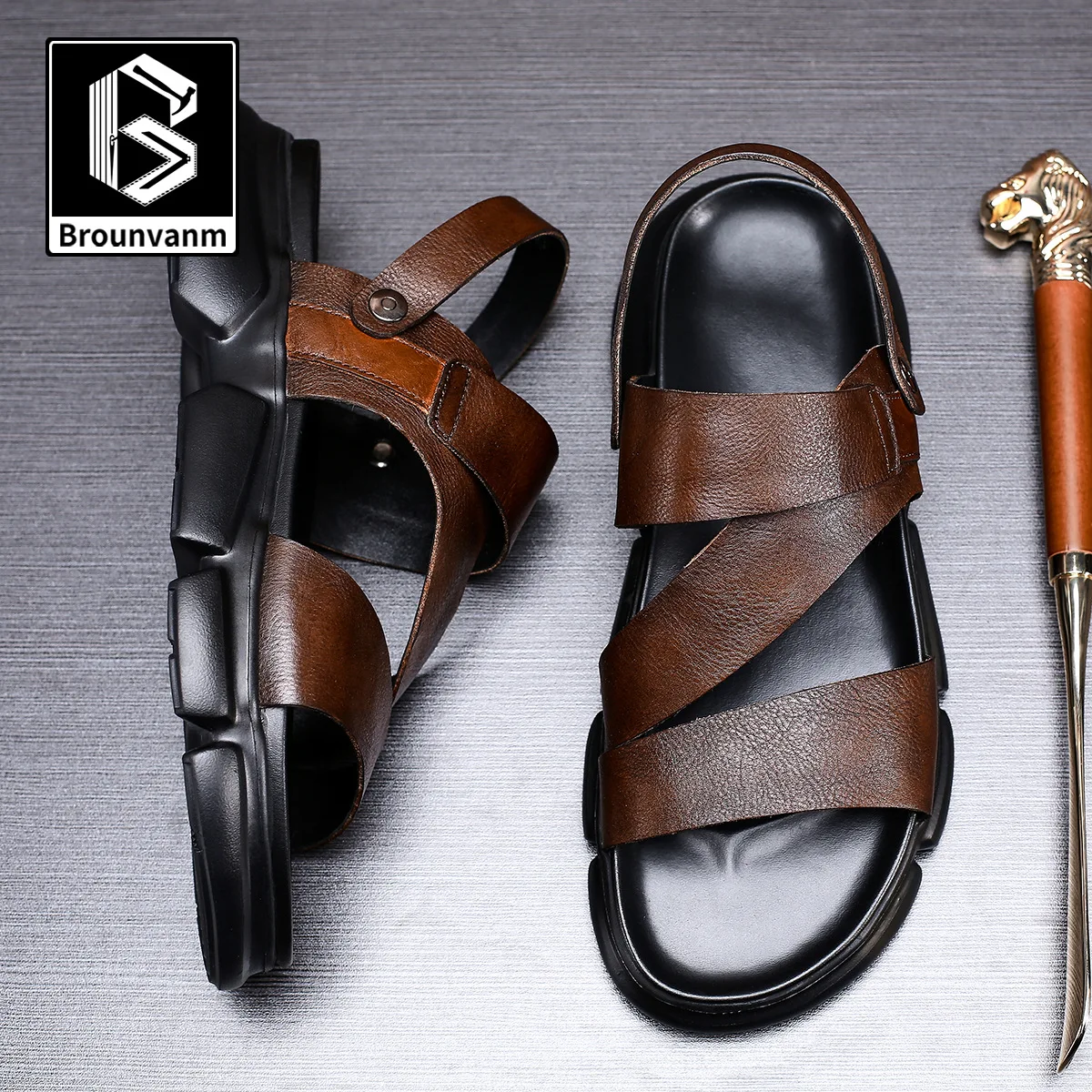 Leisure Sandals Cowhide Sandals Male Genuine Leather Slippers Men All-match Mens Summer Shoes Sneakers Flip Flops Beach Outdoor
Leisure Sandals Cowhide Sandals Male Genuine Leather Slippers Men All-match Mens Summer Shoes Sneakers Flip Flops Beach Outdoor