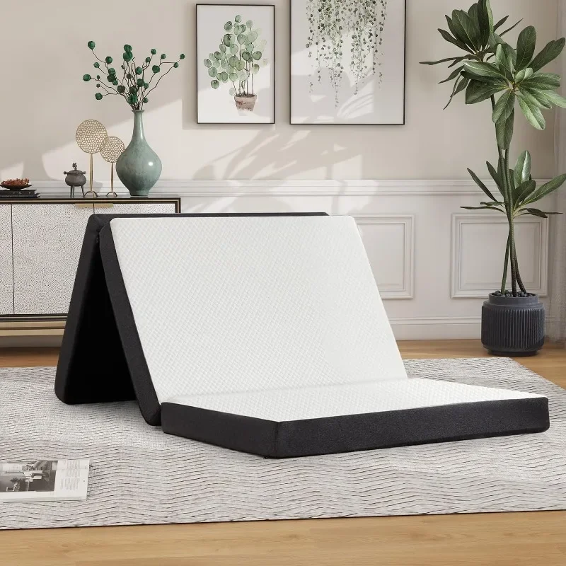 Folding Mattress, 4 inch Tri-Fold Memory Foam Mattress Topper for Camping, Foldable Guest Bed, Portable Travel Mat with
Folding Mattress, 4 inch Tri-Fold Memory Foam Mattress Topper for Camping, Foldable Guest Bed, Portable Travel Mat with