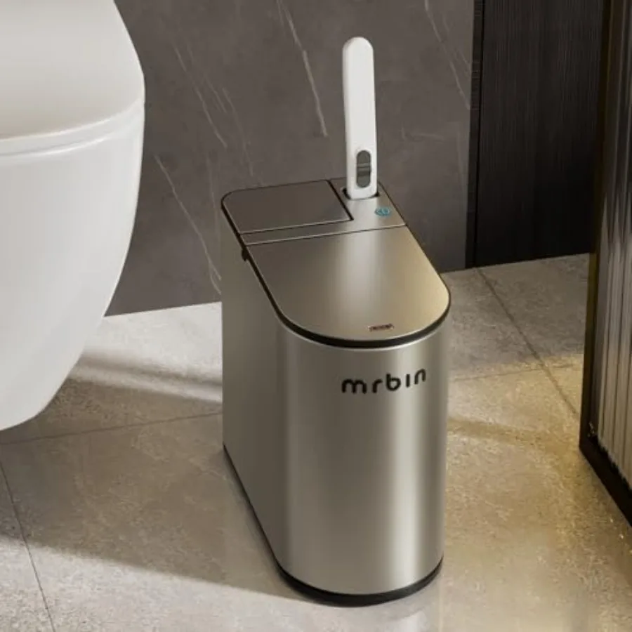 Motion Sensor Bathroom Trash Can and Disposable Toilet Brush Holder Set 1.8 Gallon Slim Stainless Steel Small Garbage Pail Toil
Motion Sensor Bathroom Trash Can and Disposable Toilet Brush Holder Set 1.8 Gallon Slim Stainless Steel Small Garbage Pail Toil