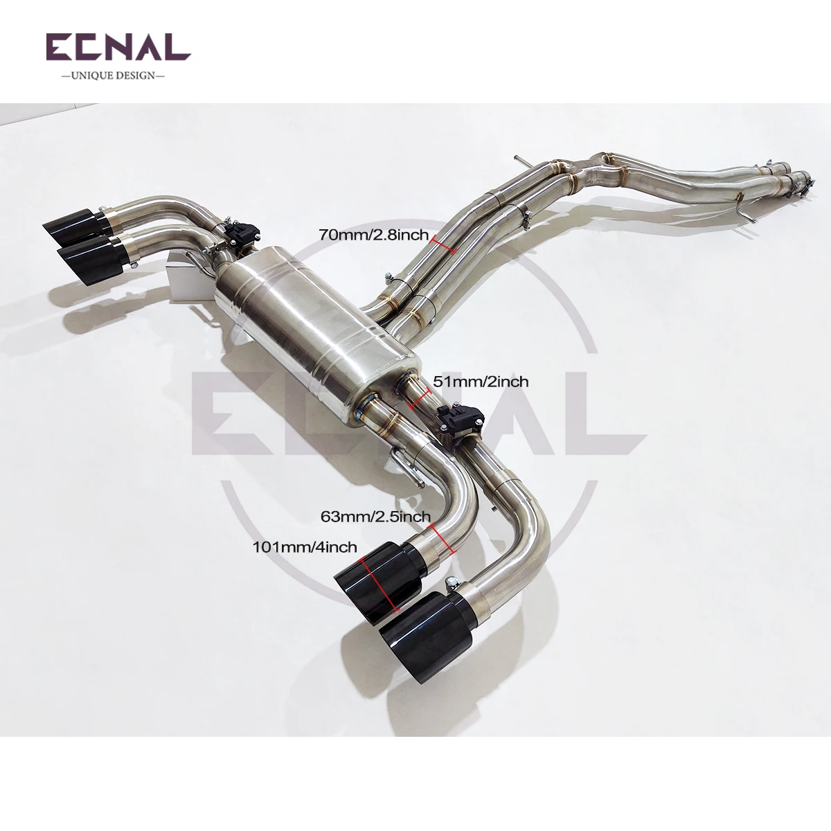 Ecnal Exhaust Catback with Valve Muffler SS304 Car Sport Valved Exhaust Pipe for Porsche cayenne Turbo 4.0T 2019-2023
Ecnal Exhaust Catback with Valve Muffler SS304 Car Sport Valved Exhaust Pipe for Porsche cayenne Turbo 4.0T 2019-2023
