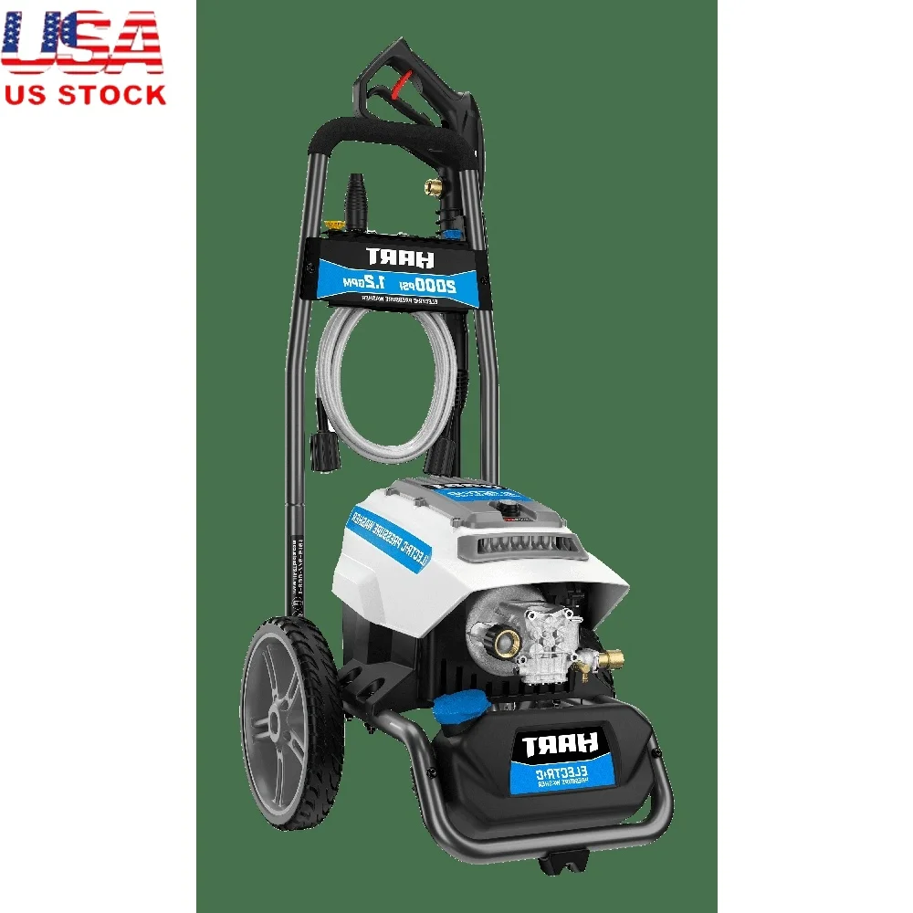 2000PSI Electric Pressure Washer 1.2GPM Turbo Nozzle 13Amp Motor 3 Quick Connect Tips 25ft Hose Durable Frame 10in Wheels
2000PSI Electric Pressure Washer 1.2GPM Turbo Nozzle 13Amp Motor 3 Quick Connect Tips 25ft Hose Durable Frame 10in Wheels