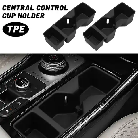 Water Cup Bottle Holder For Kia Sorento 2021-2025 LHD Center Console Seat Water Drinks Holder Storage Box Car Interior Accessory