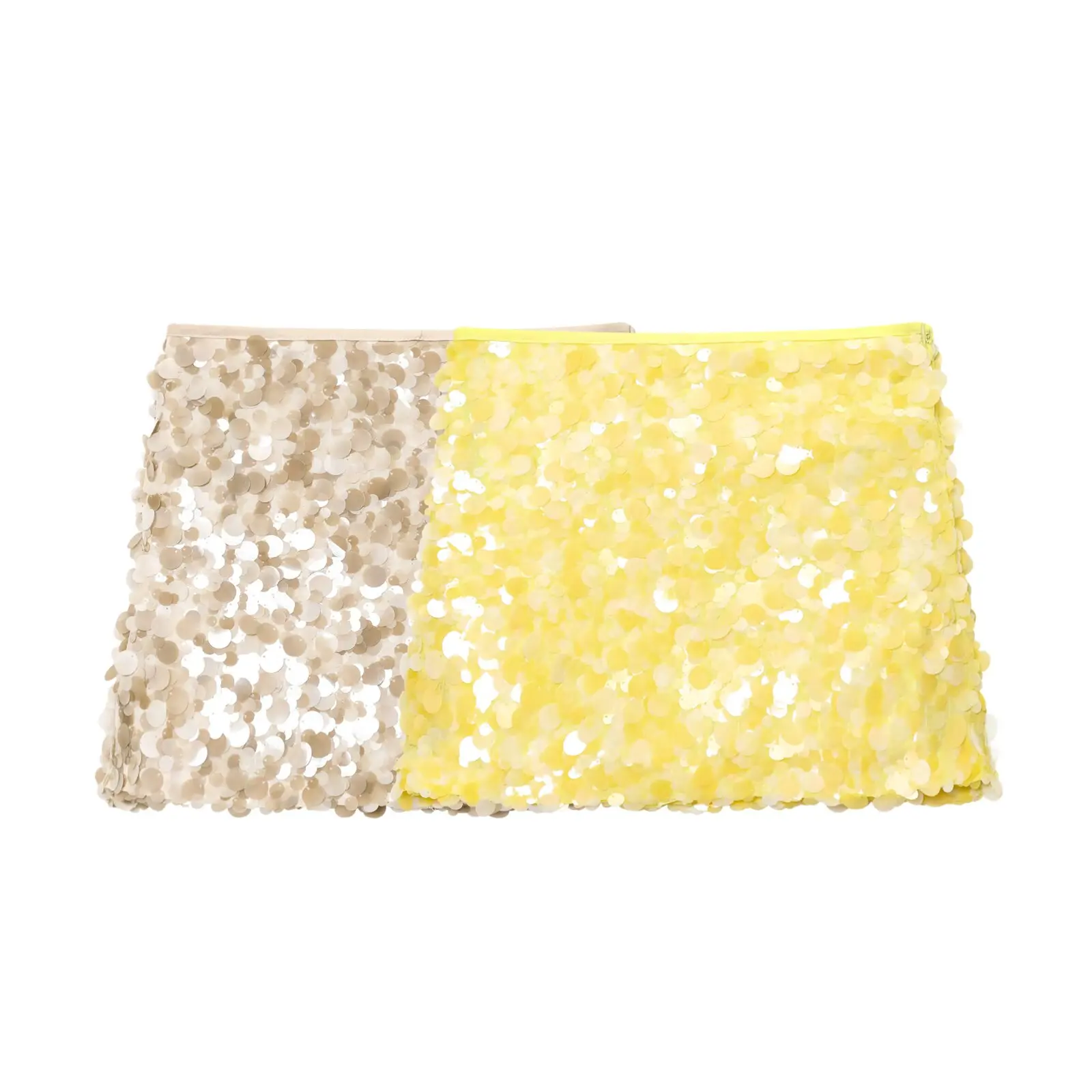 Ladies Fashion Yellow Sequins Mini Skirt Side Zip High Waist A-Line Skirt Summer Sexy Lady Elegant Club Party Skirt
Ladies Fashion Yellow Sequins Mini Skirt Side Zip High Waist A-Line Skirt Summer Sexy Lady Elegant Club Party Skirt
