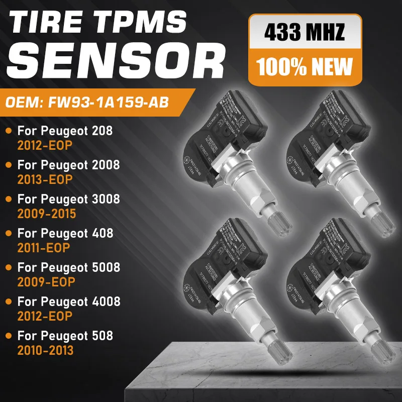 1/4 шт. TPMS для Peugeot 208 2008 408 Peugeot 5008 4008 Peugeot 3008 2009-2015 Peugeot 508 2010-2013 датчик контроля давления в шинах
1/4 шт. TPMS для Peugeot 208 2008 408 Peugeot 5008 4008 Peugeot 3008 2009-2015 Peugeot 508 2010-2013 датчик контроля давления в шинах