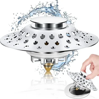 Pop Up Drain Button Bathroom Sink Plug Drainer Siphon Waste Stopper Wash Basin Faucet Accessory Washbasin Pipe for Kitchen Sink