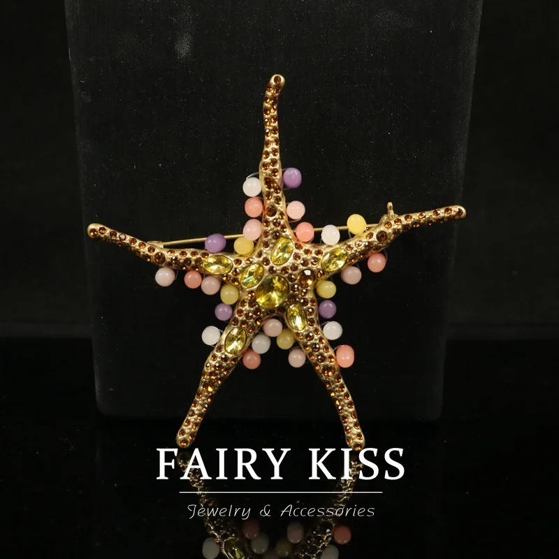 Medieval New Creative Starfish Densely Studded With Diamonds Woven Colored Stone Alloy Clothing Accessories Brooch Women's Pin
Medieval New Creative Starfish Densely Studded With Diamonds Woven Colored Stone Alloy Clothing Accessories Brooch Women's Pin