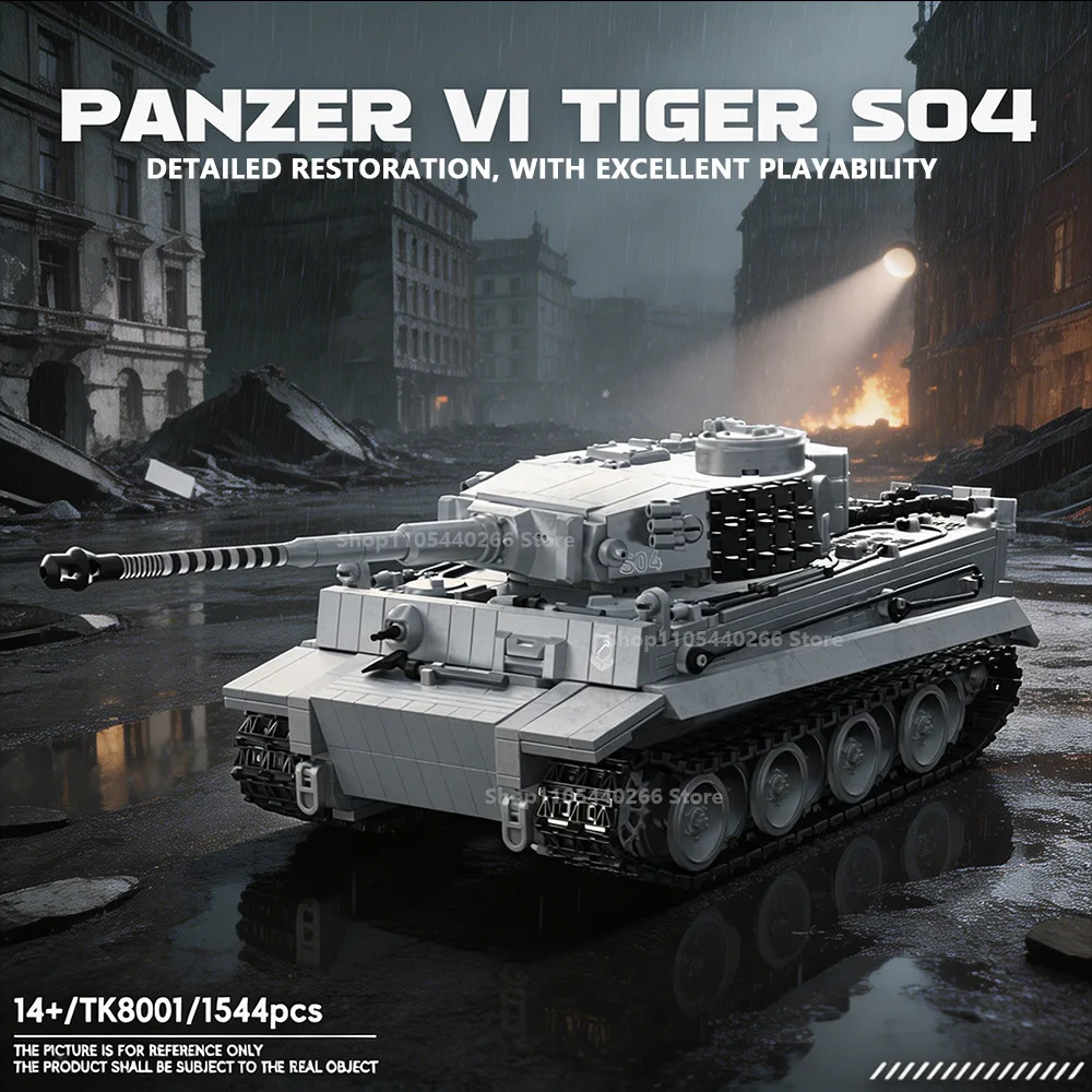 TK Series Snow Covered Tiger Sd.Kfz.182 Heavy Tank Building Blocks Black Tiger Tracked Armored Vehicle Model Toy for Boys
TK Series Snow Covered Tiger Sd.Kfz.182 Heavy Tank Building Blocks Black Tiger Tracked Armored Vehicle Model Toy for Boys
