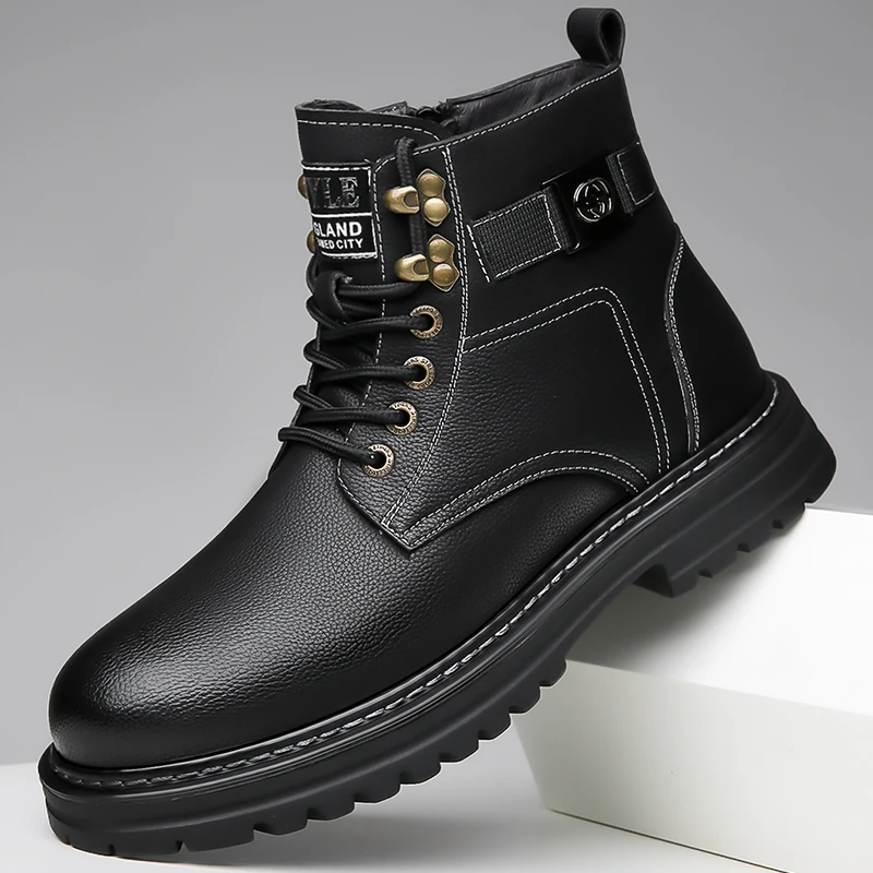 Мужские кожаные ботинки, повседневные универсальные, Нескользящие, на мягкой подошве, с плюшевой подкладкой, модные, в британском стиле, для весны и осени
Мужские кожаные ботинки, повседневные универсальные, Нескользящие, на мягкой подошве, с плюшевой подкладкой, модные, в британском стиле, для весны и осени