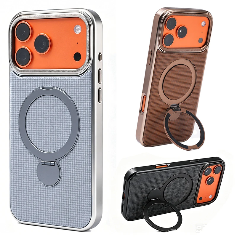 Diamond Pattern Leather Phone Case for i iPhone 17 Pro 17 Pro Max Mechanical Magnetic Rotating Metal Bracket Cover
Diamond Pattern Leather Phone Case for i iPhone 17 Pro 17 Pro Max Mechanical Magnetic Rotating Metal Bracket Cover