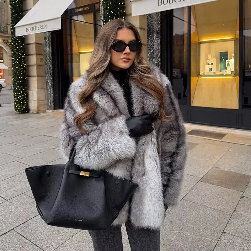 HDHOHR 2026 Winter Elegant Luxury Chic Thick Warm Soft Faux Fox Fur Coat Women Casual High Quality Fluffy Fur Jacket Cloths
HDHOHR 2026 Winter Elegant Luxury Chic Thick Warm Soft Faux Fox Fur Coat Women Casual High Quality Fluffy Fur Jacket Cloths