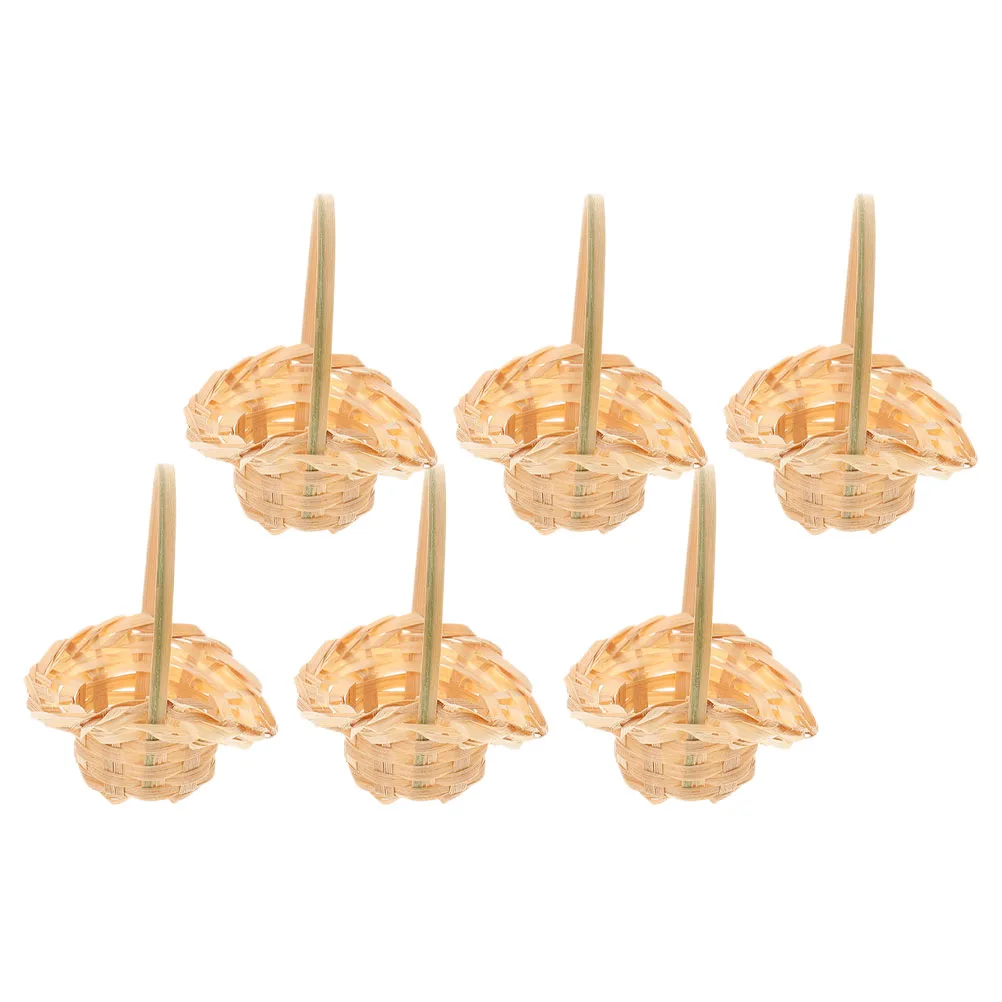 6 Pcs Mini Bamboo Basket Woven Crafts Easter Toy Flower Small Decorative Storage Baskets Home Accessories Portable Child Play
6 Pcs Mini Bamboo Basket Woven Crafts Easter Toy Flower Small Decorative Storage Baskets Home Accessories Portable Child Play