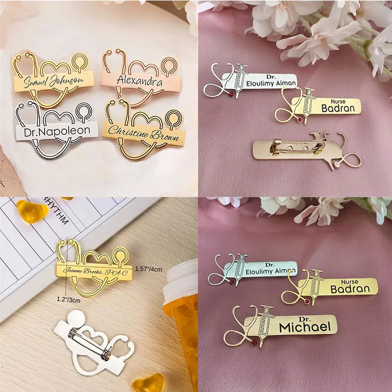 Custom Stethoscope Syringe Personalized Brooch For Doctor Nurses Stainless Steel Jewelry Professional Designer Logo Pins Jewelry
Custom Stethoscope Syringe Personalized Brooch For Doctor Nurses Stainless Steel Jewelry Professional Designer Logo Pins Jewelry