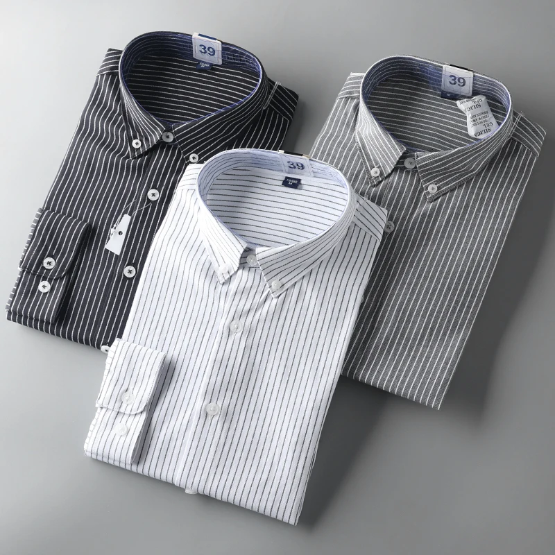Waed Cotton Men's Autumnal Casual Long Sve irt Classic Stripe Pattern Gentleman Faionable Slim Fit Youthful Sle
Waed Cotton Men's Autumnal Casual Long Sve irt Classic Stripe Pattern Gentleman Faionable Slim Fit Youthful Sle