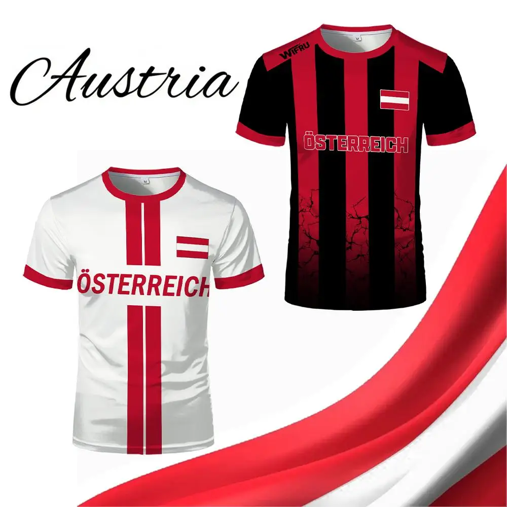 Austrian Flag Pattern Jersey T-shirt Summer Sports Breathable Quick-drying O-Neck Football Tee Unisex Short-sleeved Tops Gift
Austrian Flag Pattern Jersey T-shirt Summer Sports Breathable Quick-drying O-Neck Football Tee Unisex Short-sleeved Tops Gift