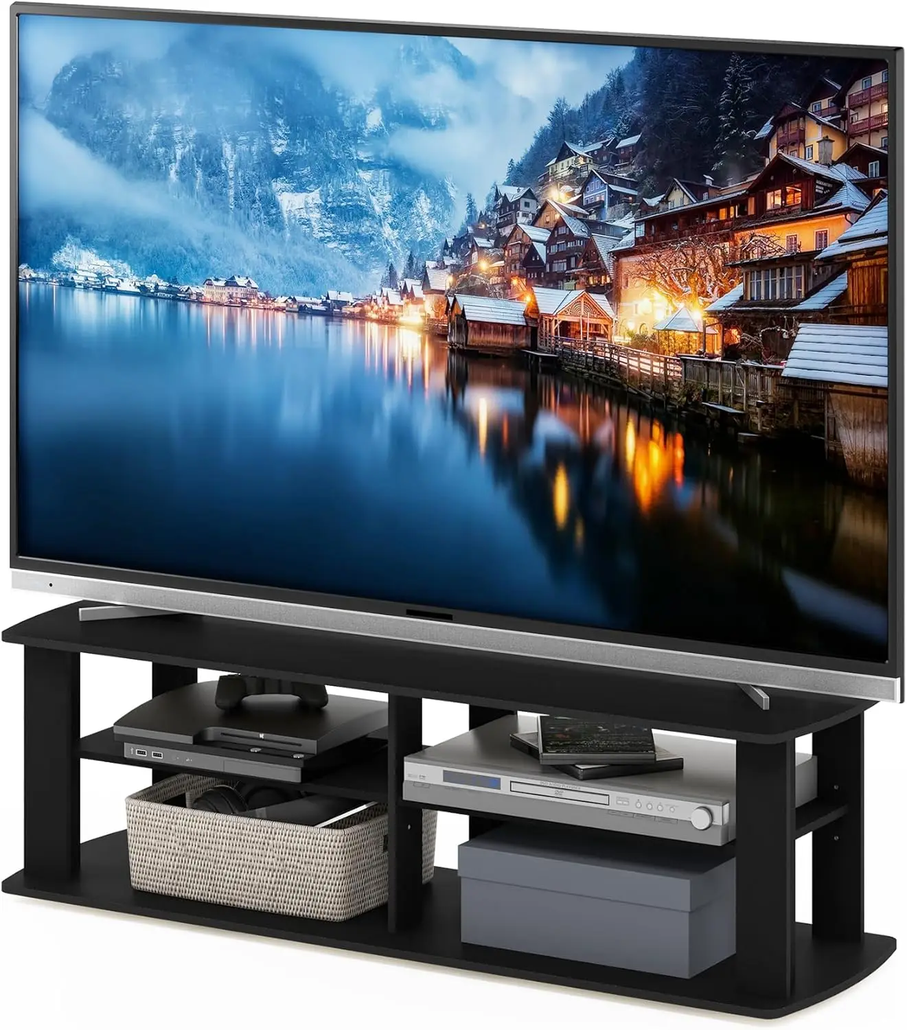 TV Stand with Open Shelves, 3-Tier Entertainment Center for TVs up to 55 Inch, for Living Room Bedroom, Black
TV Stand with Open Shelves, 3-Tier Entertainment Center for TVs up to 55 Inch, for Living Room Bedroom, Black