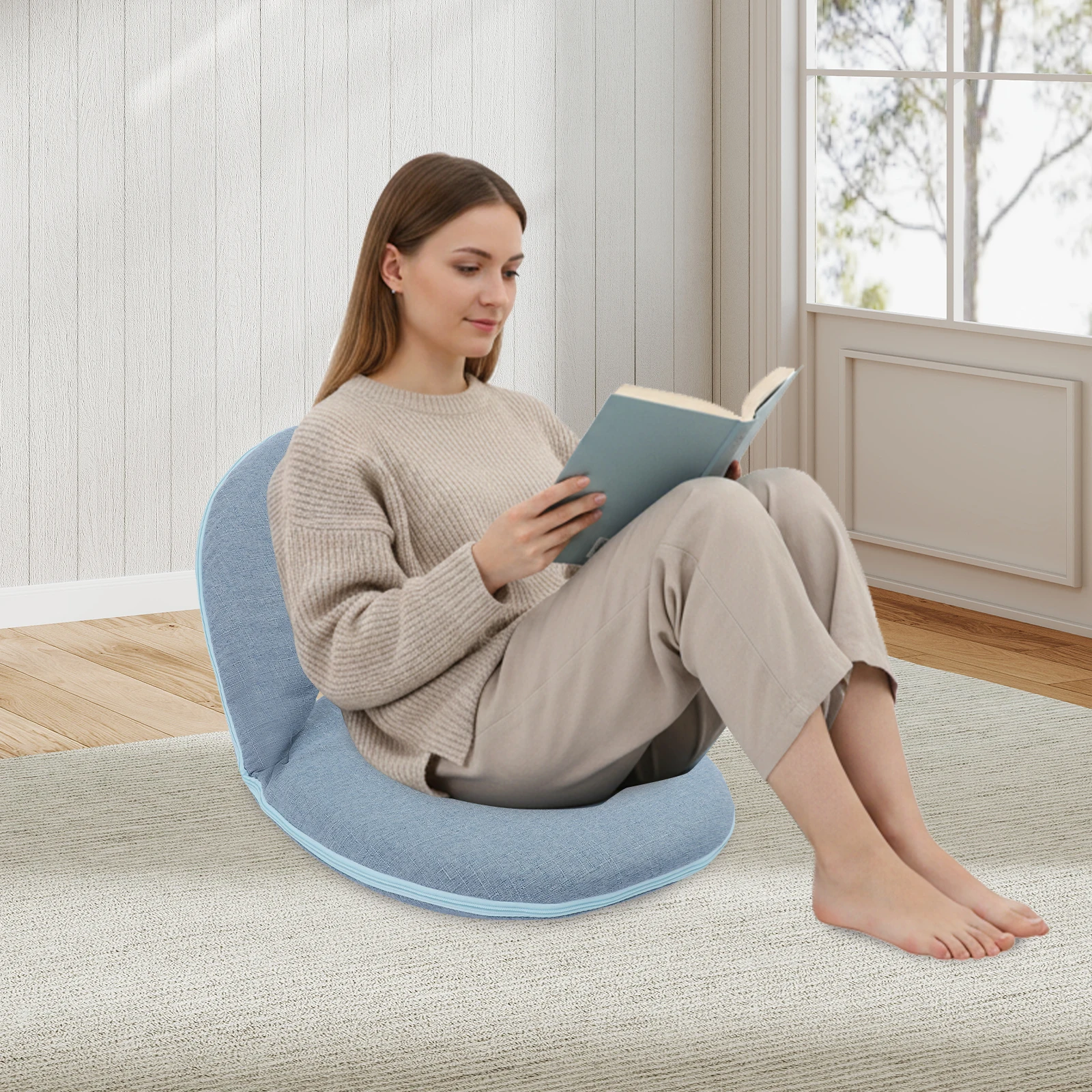 Blue Folding Floor Chair, Floor Cushion, Adjustable 6-Position Floor Seat with Back Support, Floor Cushion, Meditation Chair
Blue Folding Floor Chair, Floor Cushion, Adjustable 6-Position Floor Seat with Back Support, Floor Cushion, Meditation Chair