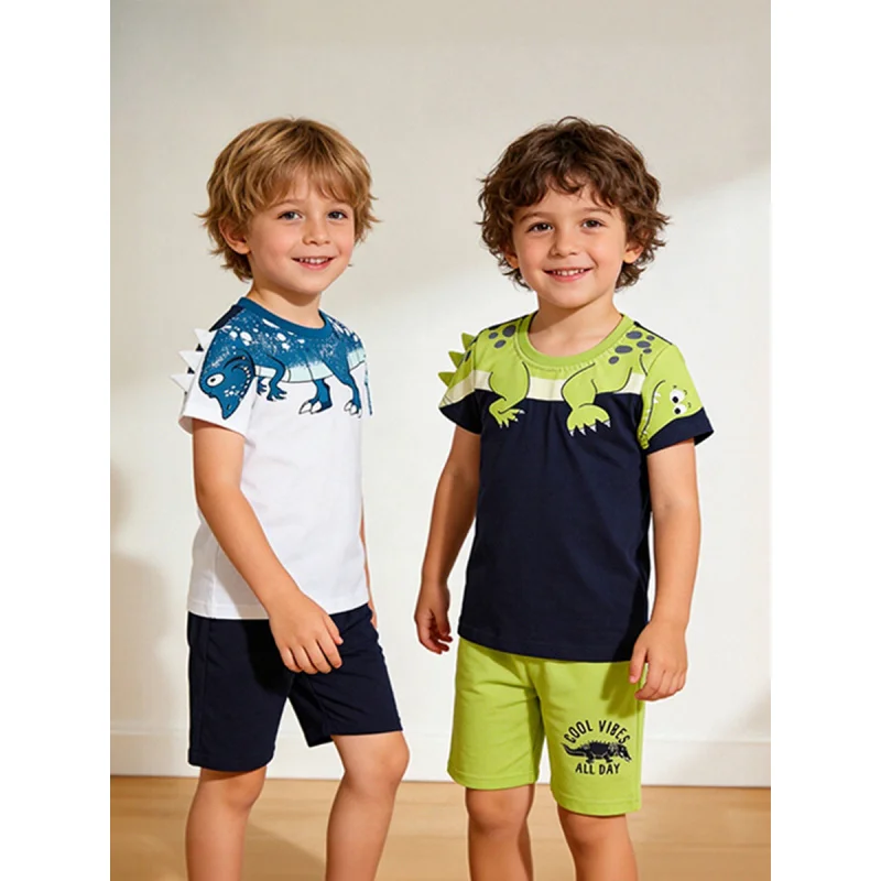 Летний новый комплект для детей 3-8 лет с коротким рукавом, с принтом мультяшных животных, круглый вырез, комплект из двух предметов для мальчиков
Летний новый комплект для детей 3-8 лет с коротким рукавом, с принтом мультяшных животных, круглый вырез, комплект из двух предметов для мальчиков