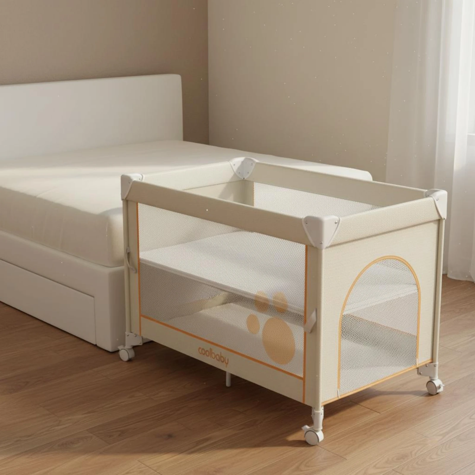 Bedside Crib Foldable Portable Baby Crib Baby Bassinet Easy Assembly Nursery Furniture Large Space for Newborns
Bedside Crib Foldable Portable Baby Crib Baby Bassinet Easy Assembly Nursery Furniture Large Space for Newborns