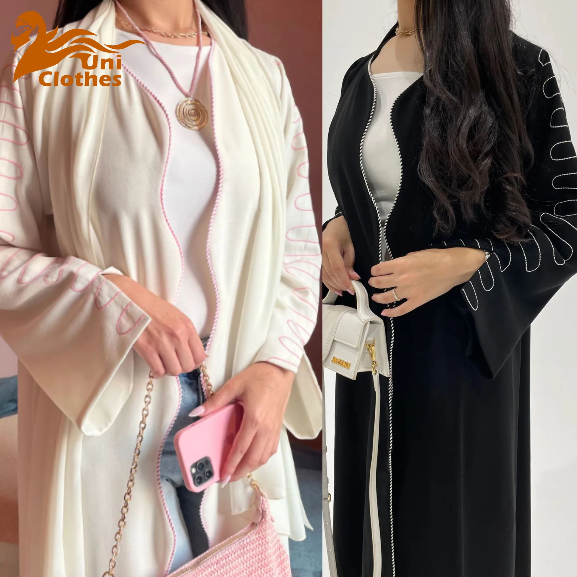 UNI Eid Arabic Muslim Women Modest Dress 2025 Luxury Dubai Open Abaya Elegant Islamic Vacation Outfit Fashion Turkey Kaftan Robe
UNI Eid Arabic Muslim Women Modest Dress 2025 Luxury Dubai Open Abaya Elegant Islamic Vacation Outfit Fashion Turkey Kaftan Robe