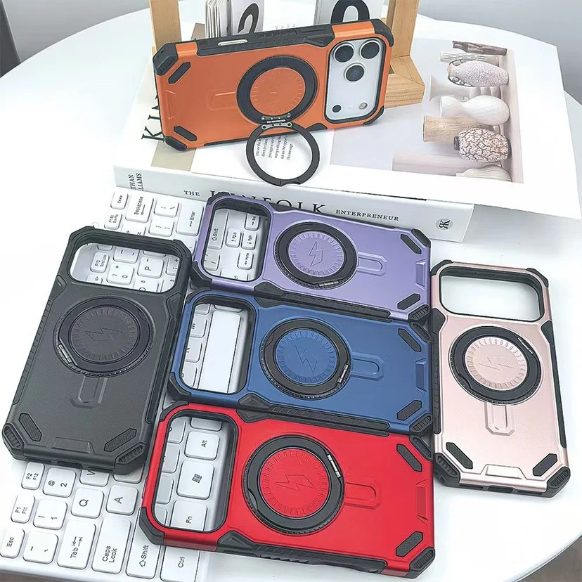 Luxury Mobile Phone Metal Case with Strong Magnetic 360° Rotation Holder for iPhone 16 17 Pro Max Shockproof Cover for Magsafe
Luxury Mobile Phone Metal Case with Strong Magnetic 360° Rotation Holder for iPhone 16 17 Pro Max Shockproof Cover for Magsafe