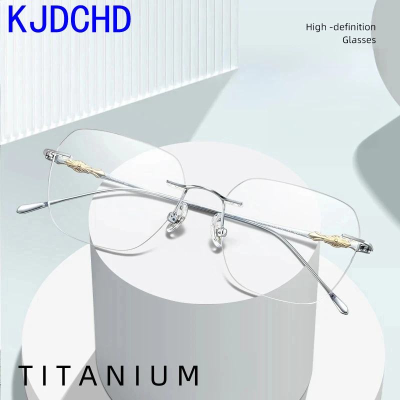 KJDCHD Fashion Comfortable Glasses Retro Pure Titanium Square Rimless Eyeglasses Prescription Eyewear Frame for Men Women 8906-C
KJDCHD Fashion Comfortable Glasses Retro Pure Titanium Square Rimless Eyeglasses Prescription Eyewear Frame for Men Women 8906-C