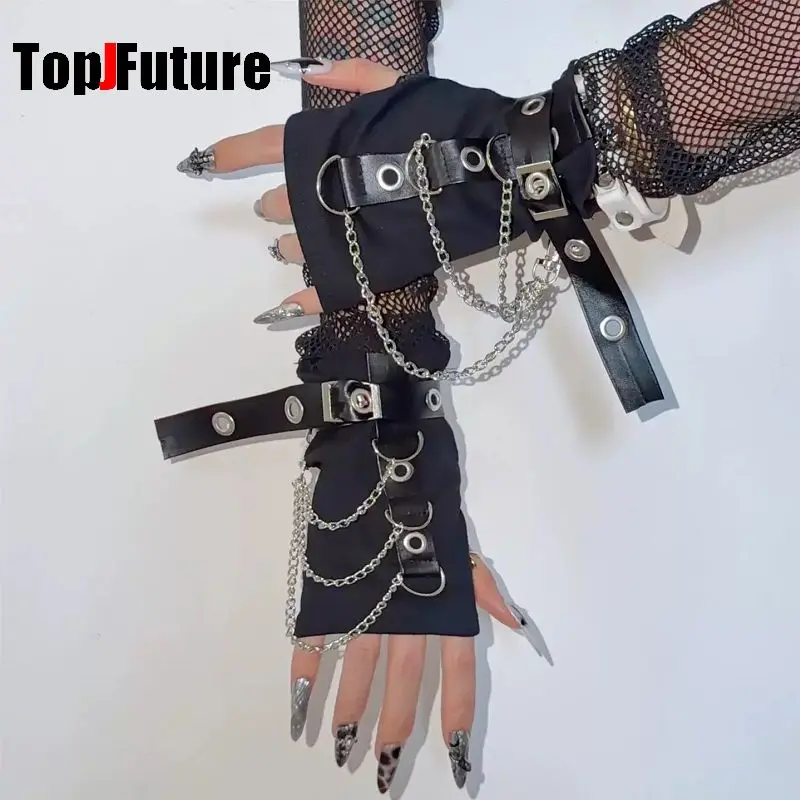 Y2K Spicy Girl Subculture Fingerless Sleeves European American Punk Hiphop Gothic Niche Chain Wrist Cuffs Half Finger Arm Warmer
Y2K Spicy Girl Subculture Fingerless Sleeves European American Punk Hiphop Gothic Niche Chain Wrist Cuffs Half Finger Arm Warmer