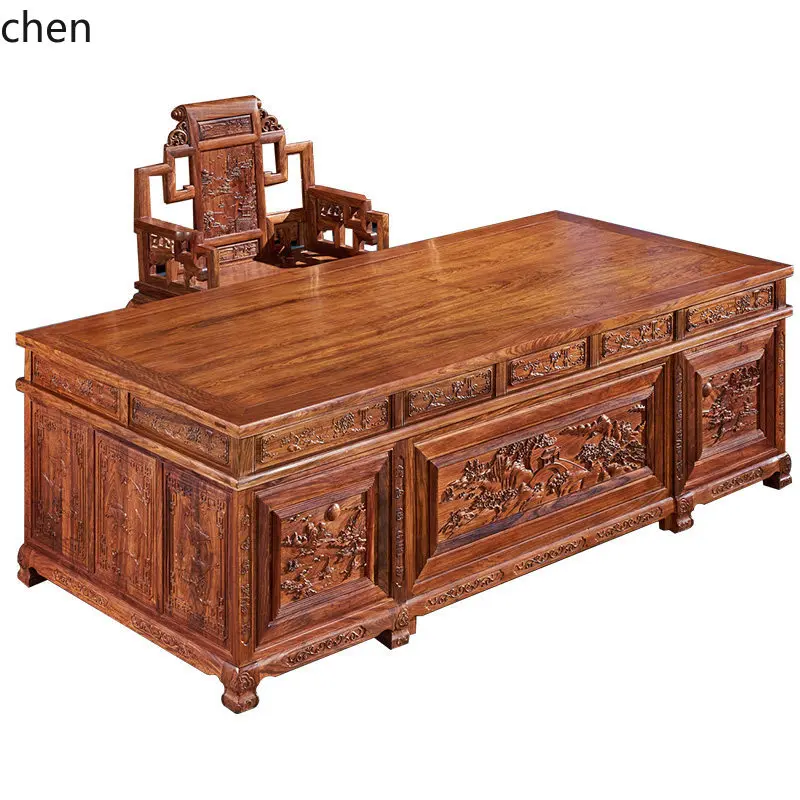 HYS Redwood Office Desk and Chair Set New Chinese Style Solid Wood Rosewood Executive Desk Tabletop Desk
HYS Redwood Office Desk and Chair Set New Chinese Style Solid Wood Rosewood Executive Desk Tabletop Desk