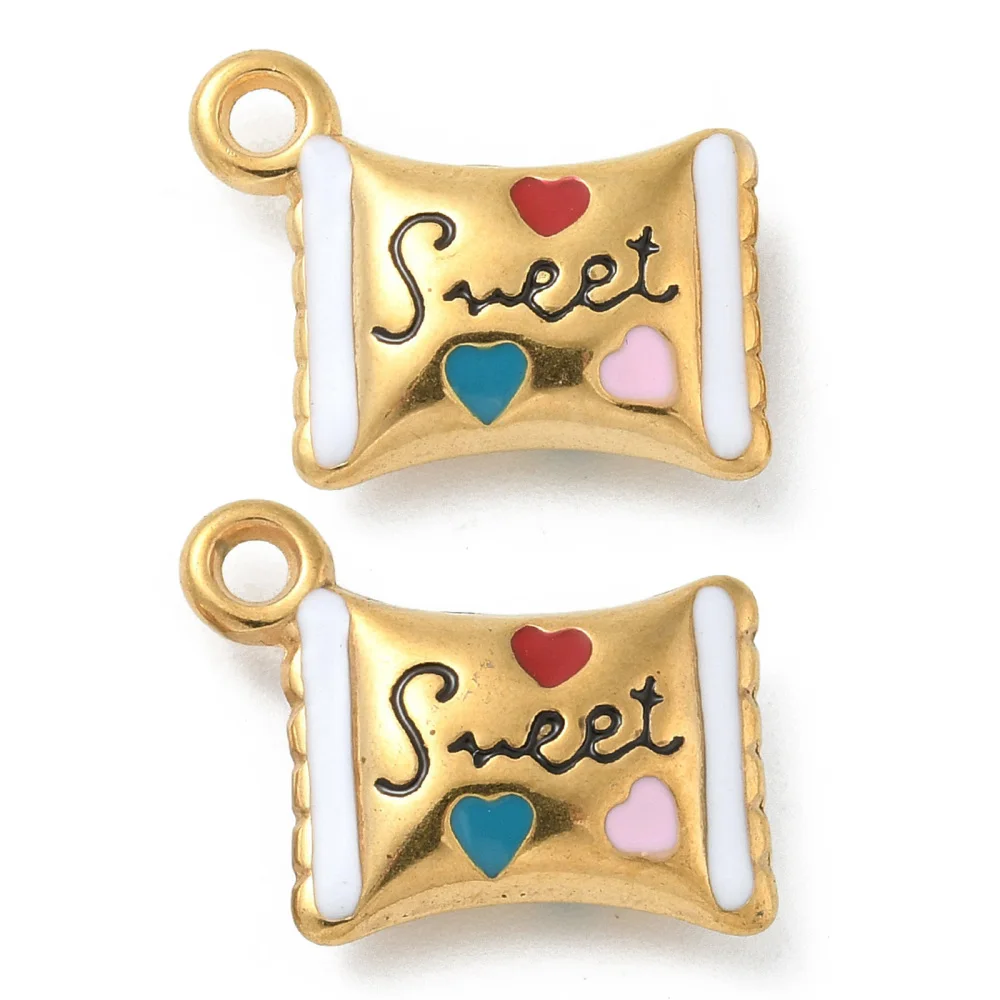 10Pcs Candy with Word Sweet Charm 304 Stainless Steel Enamel Food Pendant for Keychain Making DIY Gift Necklace Bracelet Jewelry
10Pcs Candy with Word Sweet Charm 304 Stainless Steel Enamel Food Pendant for Keychain Making DIY Gift Necklace Bracelet Jewelry