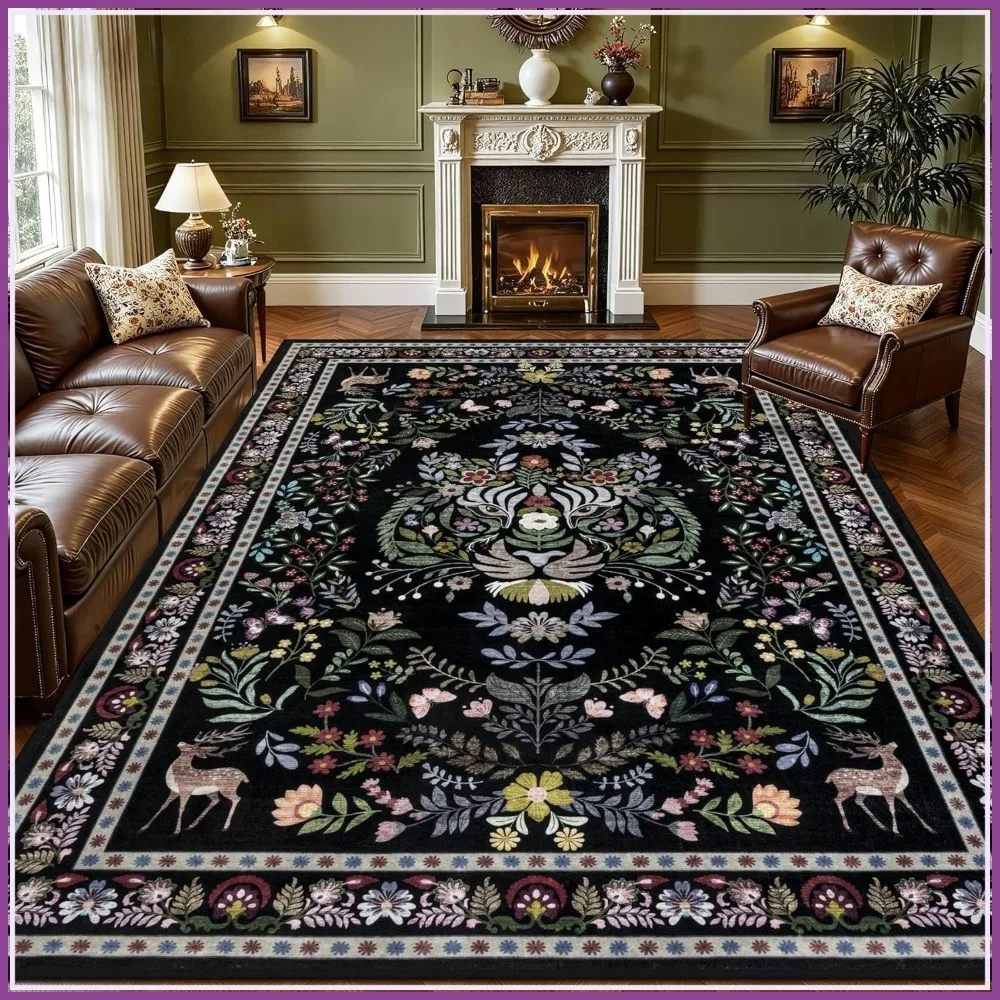 8x10 Vintage Washable Area Rug: Floral Soft Carpet, Non-Slip Stain Resistant for Living Room Bedroom Dining Home Office Black
8x10 Vintage Washable Area Rug: Floral Soft Carpet, Non-Slip Stain Resistant for Living Room Bedroom Dining Home Office Black