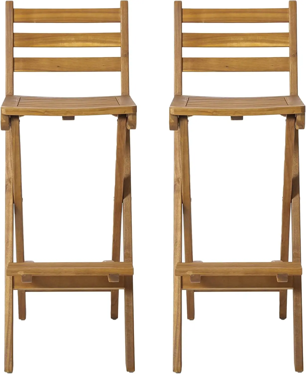 Foldable Outdoor Wood Barstool Set, 2-Piece, Natural Acacia Teak, No Assembly Needed
Foldable Outdoor Wood Barstool Set, 2-Piece, Natural Acacia Teak, No Assembly Needed