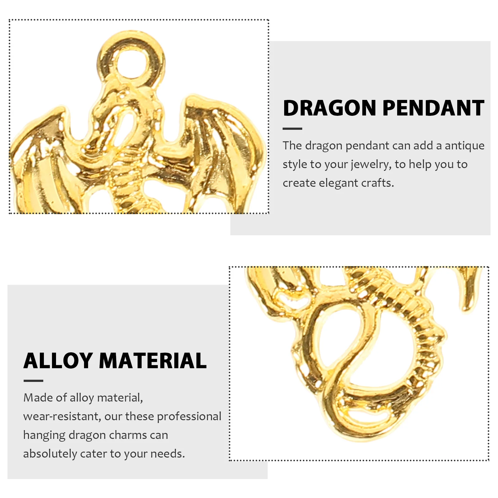 100Pcs Hanging Dragon Charms Vintage Alloy Pendants for Necklace DIY Jewelry Making Craft Dragon Charms Necklaces Pendants
100Pcs Hanging Dragon Charms Vintage Alloy Pendants for Necklace DIY Jewelry Making Craft Dragon Charms Necklaces Pendants