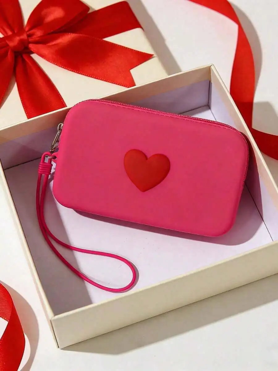 Silicone Heart Zipper Pouch Bag For Makeup Travel Storage
Silicone Heart Zipper Pouch Bag For Makeup Travel Storage
