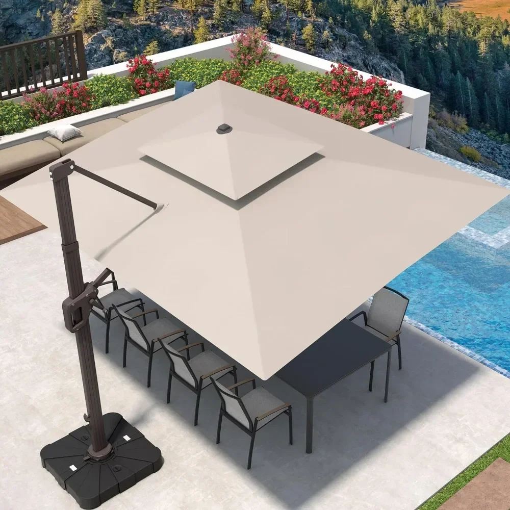 Cantilevered Terrace Umbrella 360 ° Rotating Rectangular Outdoor Umbrella, Double Top Large Bias Sunshade Umbrella
Cantilevered Terrace Umbrella 360 ° Rotating Rectangular Outdoor Umbrella, Double Top Large Bias Sunshade Umbrella