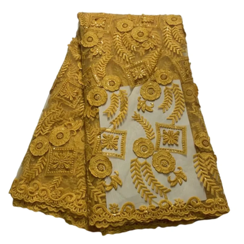 African Sequins Net Lace Fabric 2022 Yellow High Quality Lace Elegant Nigerian Wedding Lace Fabrics Sewing French Tulle Lace
African Sequins Net Lace Fabric 2022 Yellow High Quality Lace Elegant Nigerian Wedding Lace Fabrics Sewing French Tulle Lace