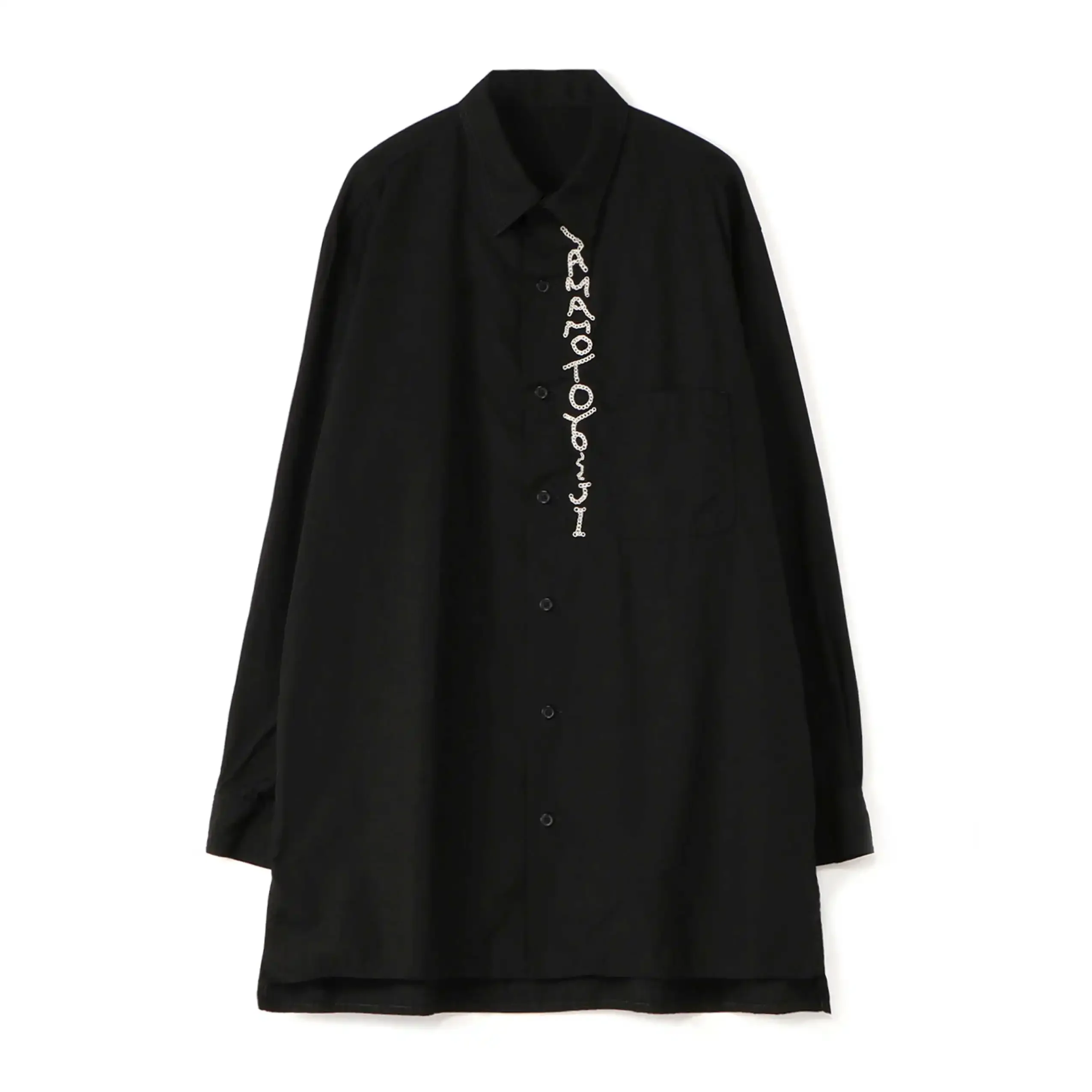YOJI OOAK японская черная рубашка оригинального дизайна с вышивкой в виде цепочки и надписью, черные мужские и женские стили
YOJI OOAK японская черная рубашка оригинального дизайна с вышивкой в виде цепочки и надписью, черные мужские и женские стили