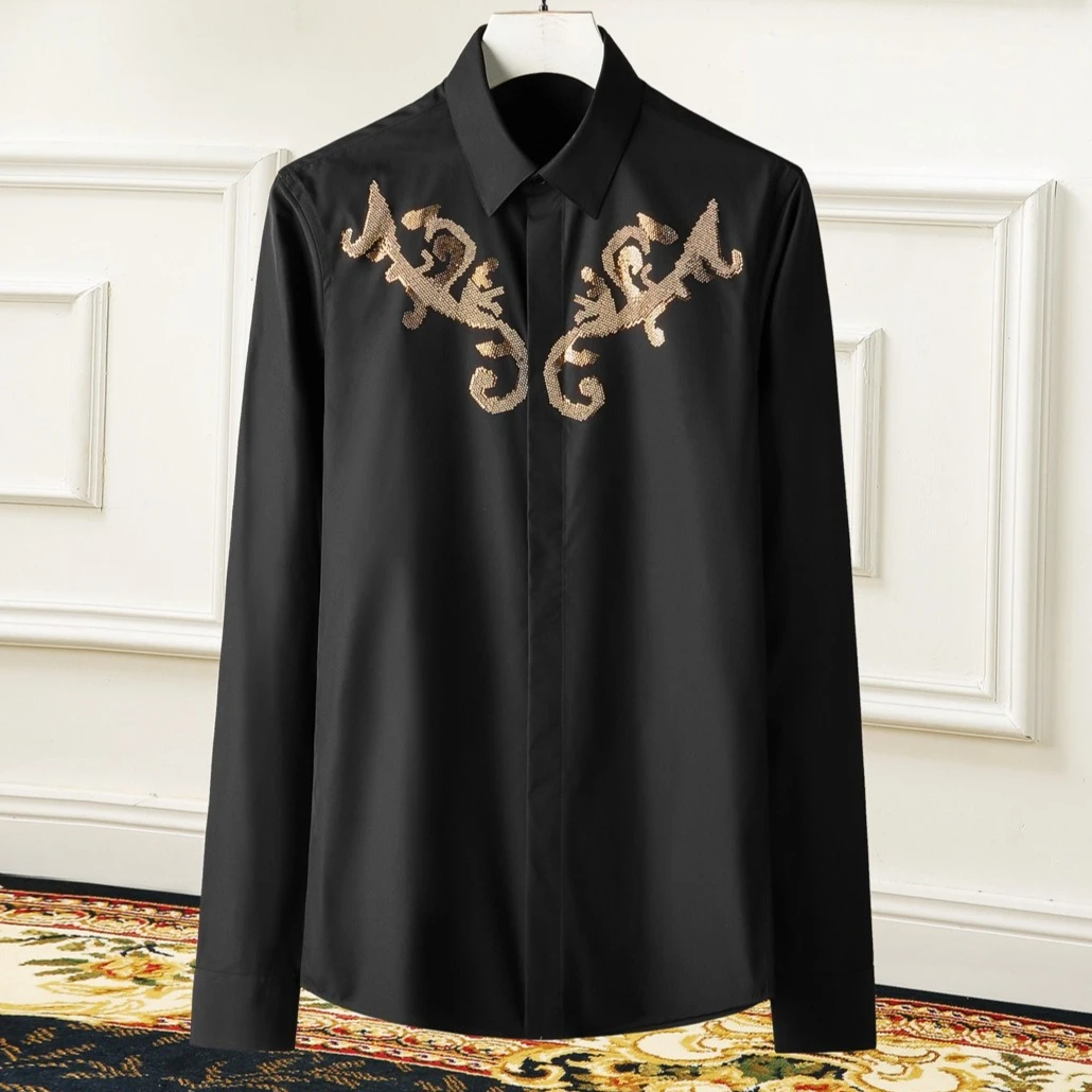 Luxury Royal Diamond Men's Shirt Long Sleeve Casual Shirts Social Business Banquet Party Dress Shirt Retro Streetwear Blouse
Luxury Royal Diamond Men's Shirt Long Sleeve Casual Shirts Social Business Banquet Party Dress Shirt Retro Streetwear Blouse