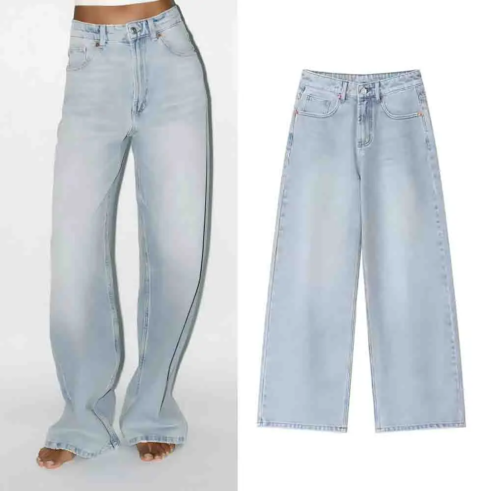 Women's new fashion comfortable high waist wide leg jeans loose versatile jeans retro side pocket women's jeans
Women's new fashion comfortable high waist wide leg jeans loose versatile jeans retro side pocket women's jeans
